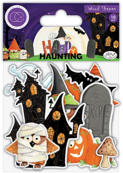 Craft Consortium Happy Haunting Wood Shapes - bedruckte Holzteile