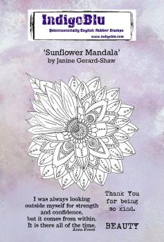 IndigoBlu "Sunflower Mandala" A6 Rubber Stamp