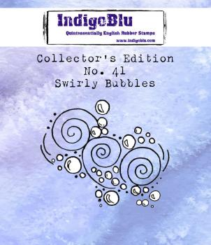 IndigoBlu "Collector's No. 41 Swirly Bubbles" A7 Rubber Stamp