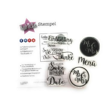 Kulricke Stempelset "Hochzeit 4" Clear Stamp Motiv-Stempel