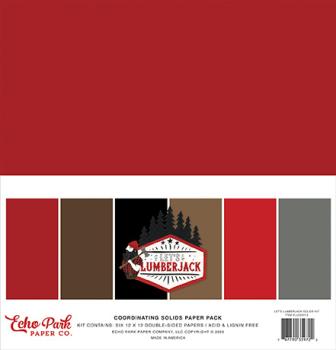 Echo Park "Let's Lumberjack" 12x12" Coordinating Solids Paper - Cardstock