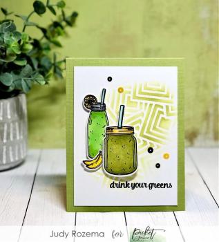 Picket Fence Studios Geo Squares 6x6 Inch Stencil - Schablone