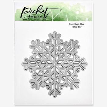 Picket Fence Studios Snowflake Alice 4x4 Inch Metal  Die (PFSD-147)