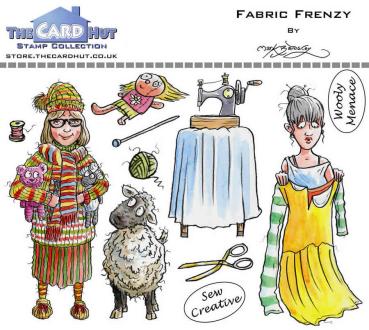 The Card Hut Garden Sheds: Fabric Frenzy Clear Stamps Stempelset 