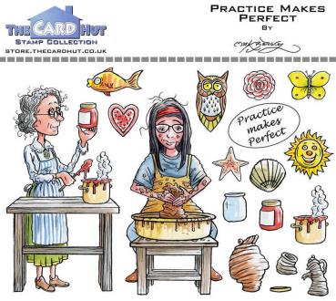 The Card Hut Garden Sheds: Practice Makes Perfect Clear Stamps Stempelset 