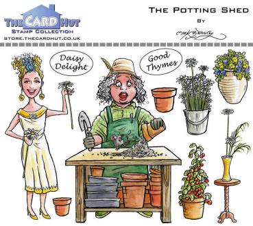 The Card Hut Garden Sheds: The Potting Shed Clear Stamps Stempelset 