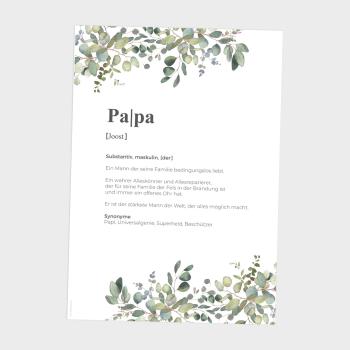 Definitionsposter "Papa  2" | Geschenkidee | Personalisiert  | individuelles Bild | Wörterbuch