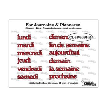 Crealies - For journalzz - plannerzz Stanzschablone Wochentags FR 