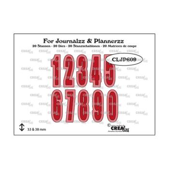 Crealies - For journalzz - plannerzz Stanzschablone Zahlen Schatten 