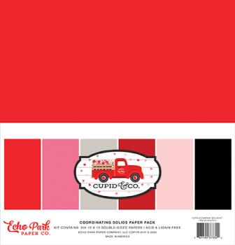 Echo Park "Cupid & Co." 12x12" Coordinating Solids Paper - Cardstock