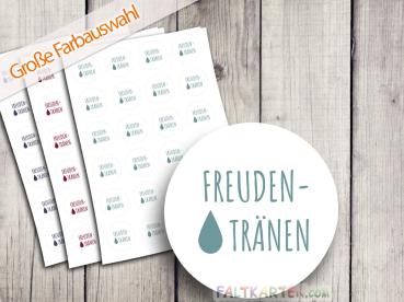 Aufkleber - Sticker 24 Stück "Für Freudentränen" 4cm ø Farbauswahl