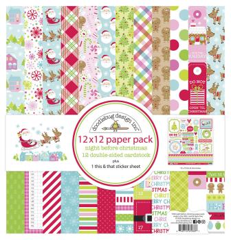 Doodlebug Design Night Before Christmas  12" Paper Pack  - Designpapier 