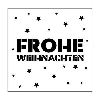 Mundart - Schablone - Stencil Deutsche Text frohe Weihnachten"