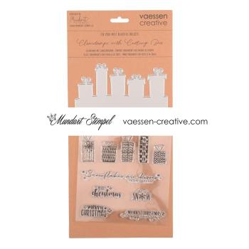 Mundart Stanzschablone - Stempelset Englischer Text Weihnac