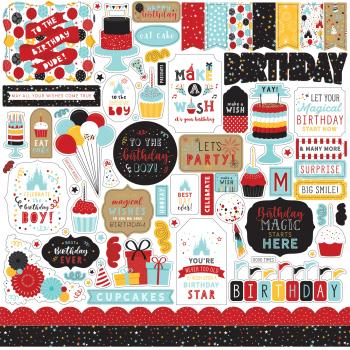 Echo Park "Magical Birthday Boy" 12x12" Element Stickers