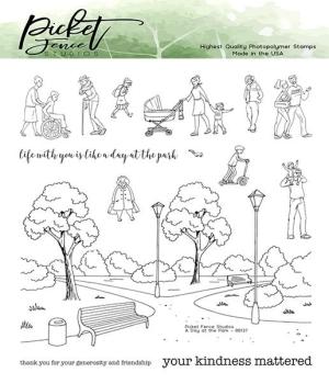 Picket Fence Studios A Walk in the Park 6x6 Inch Clear Stamps 