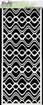 Picket Fence Studios Slim Line Waves 4x10 Inch Stencil - Schablone