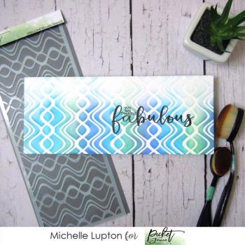 Picket Fence Studios Slim Line Waves 4x10 Inch Stencil - Schablone
