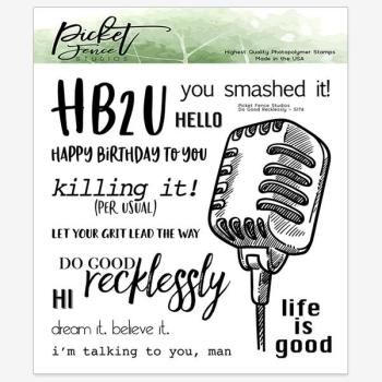 Picket Fence Studios Do Good Recklessly 6x6 Inch Clear Stamps 