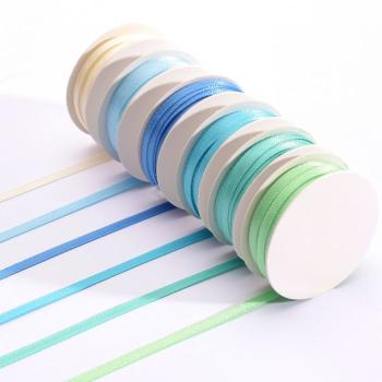 Vaessen Creative - Satinband Set "Babyblau" 3mm 6 Farben je 2m