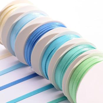 Vaessen Creative - Satinband Set "Babyblau" 3mm 6 Farben je 2m
