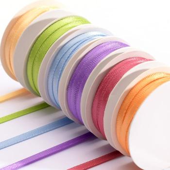 Vaessen Creative - Satinband Set "Frühjahr" 3mm 6 Farben je 2m