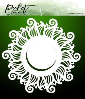 Picket Fence Studios Wave Sun 6x6 Inch Stencil - Schablone