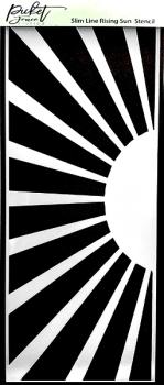 Picket Fence Studios Slim Line Rising Sun 4x10 Inch Stencil - Schablone