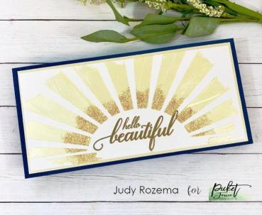 Picket Fence Studios Slim Line Rising Sun 4x10 Inch Stencil - Schablone