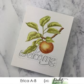Picket Fence Studios Vintage Apple 4x4 Inch Clear Stamps 