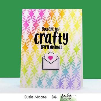 Picket Fence Studios Basket Petals 6x6 Inch Stencil - Schablone