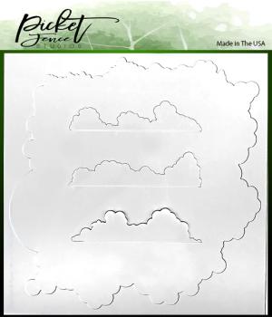 Picket Fence Studios Cloud Coverage 6x6 Inch Stencil - Schablone