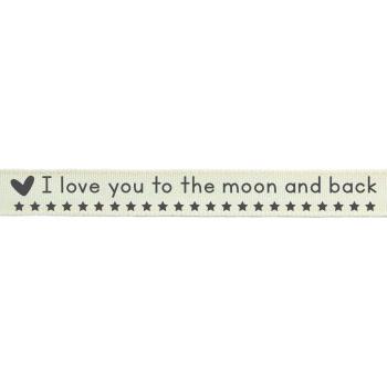 Vaessen Motivband/Text 15mm "I Love You To The Moon And Back" 20m