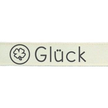 Vaessen Motivband/Text 15mm "Glück" 20m