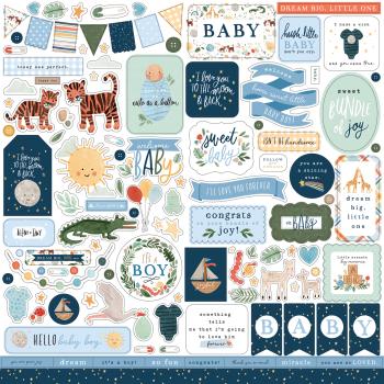 Echo Park "Welcome Baby Boy" 12x12" Element Stickers