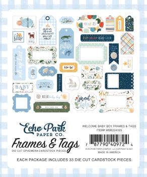 Echo Park "Welcome Baby Boy" Frames & Tags