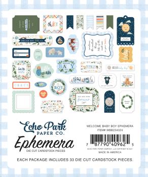 Echo Park "Welcome Baby Boy" Ephemera - Stanzteile
