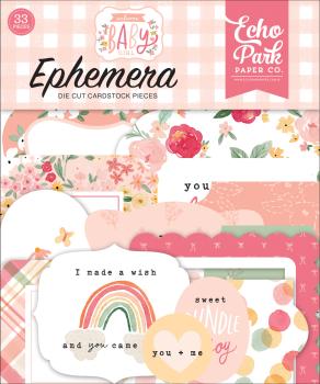 Echo Park "Welcome Baby Girl" Ephemera - Stanzteile