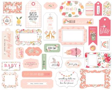 Echo Park "Welcome Baby Girl" Frames & Tags