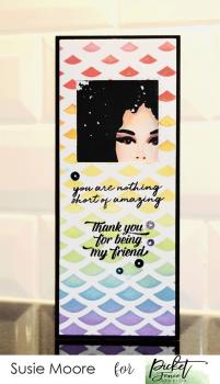 Picket Fence Studios Slim Line Gradient 4x10 Inch Stencil - Schablone