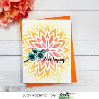 Picket Fence Studios Center Flower 6x6 Inch Stencil - Schablone