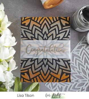 Picket Fence Studios Center Flower 6x6 Inch Stencil - Schablone