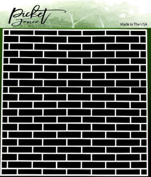 Picket Fence Studios English Brick Wall 6x6 Inch Stencil - Schablone