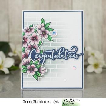 Picket Fence Studios English Brick Wall 6x6 Inch Stencil - Schablone