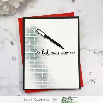 Picket Fence Studios English Brick Wall 6x6 Inch Stencil - Schablone