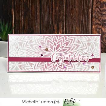 Picket Fence Studios Fancy Congratulations Sentiments 4x6 Inch Clear Stamps (S-181)