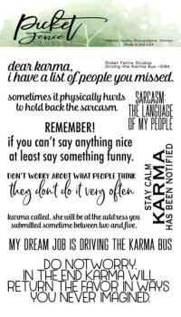Picket Fence Studios Driving the Karma Bus 4x6 Inch Clear Stamps 