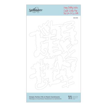 Spellbinders Die "Simply Perfect Mix & Match Sentiments Etched" Stanzschablone