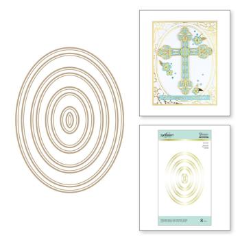 Spellbinders Hotfoil Plate - Essential Duo Lines Ovals Glimmer