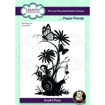 Creative Expressions - Paper panda pre cut mounted rubber stamp Snails
